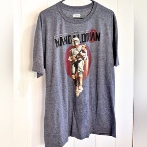 Star Wars Gray Mandalorian Short Sleeve Tee Size XL Very Good Condition